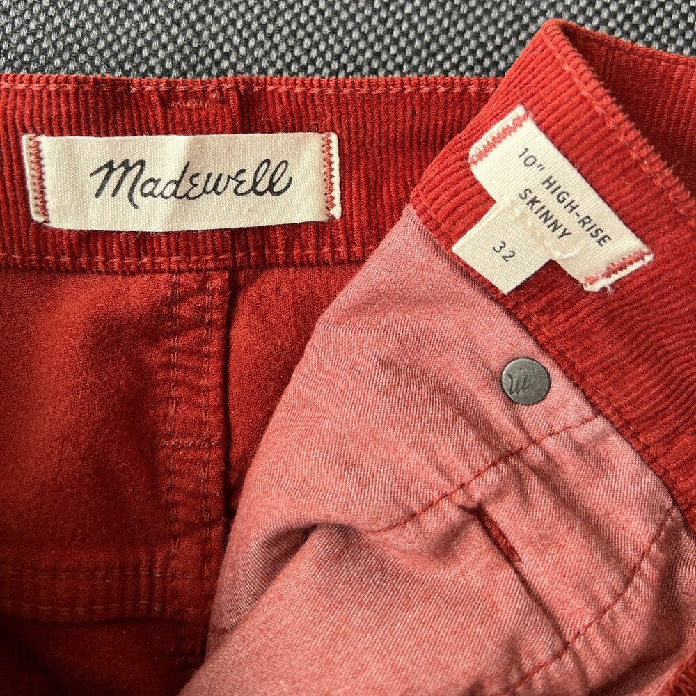 Madewell Red High-Rise Skinny Pants